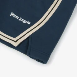 Palm Angels Shorts*Boys Blue Cotton Track Sweat Shorts
