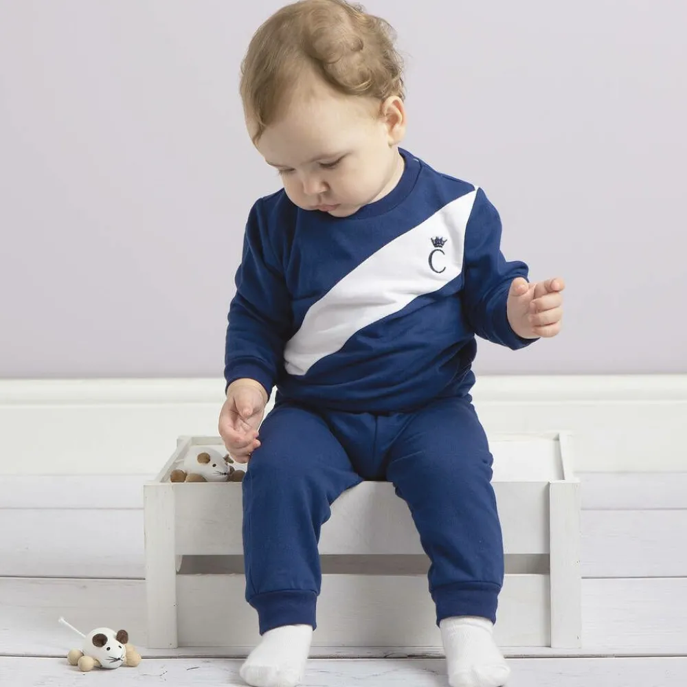 Caramelo Kids Tracksuits*Boys Blue Cotton Tracksuit