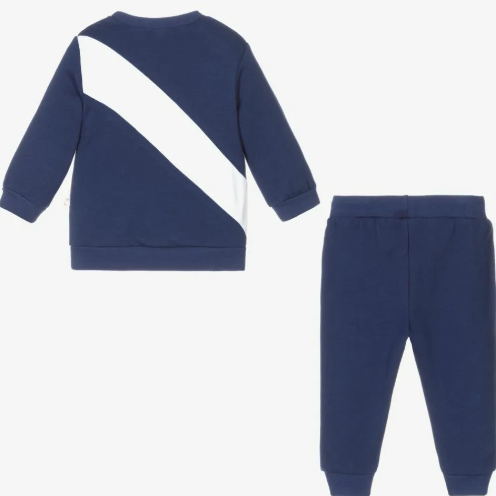 Caramelo Kids Tracksuits*Boys Blue Cotton Tracksuit