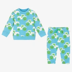 Stella McCartney Kids Tracksuits*Boys Blue Cotton Tractor Tracksuit