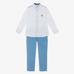 Foque Outfit Sets*Boys Blue Cotton Trouser Set