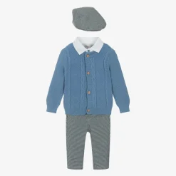 Beau KiD Outfit Sets*Boys Blue Cotton Trouser Set
