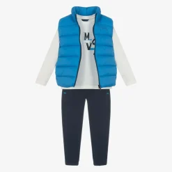 Mayoral Outfit Sets*Boys Blue Cotton Trouser Set