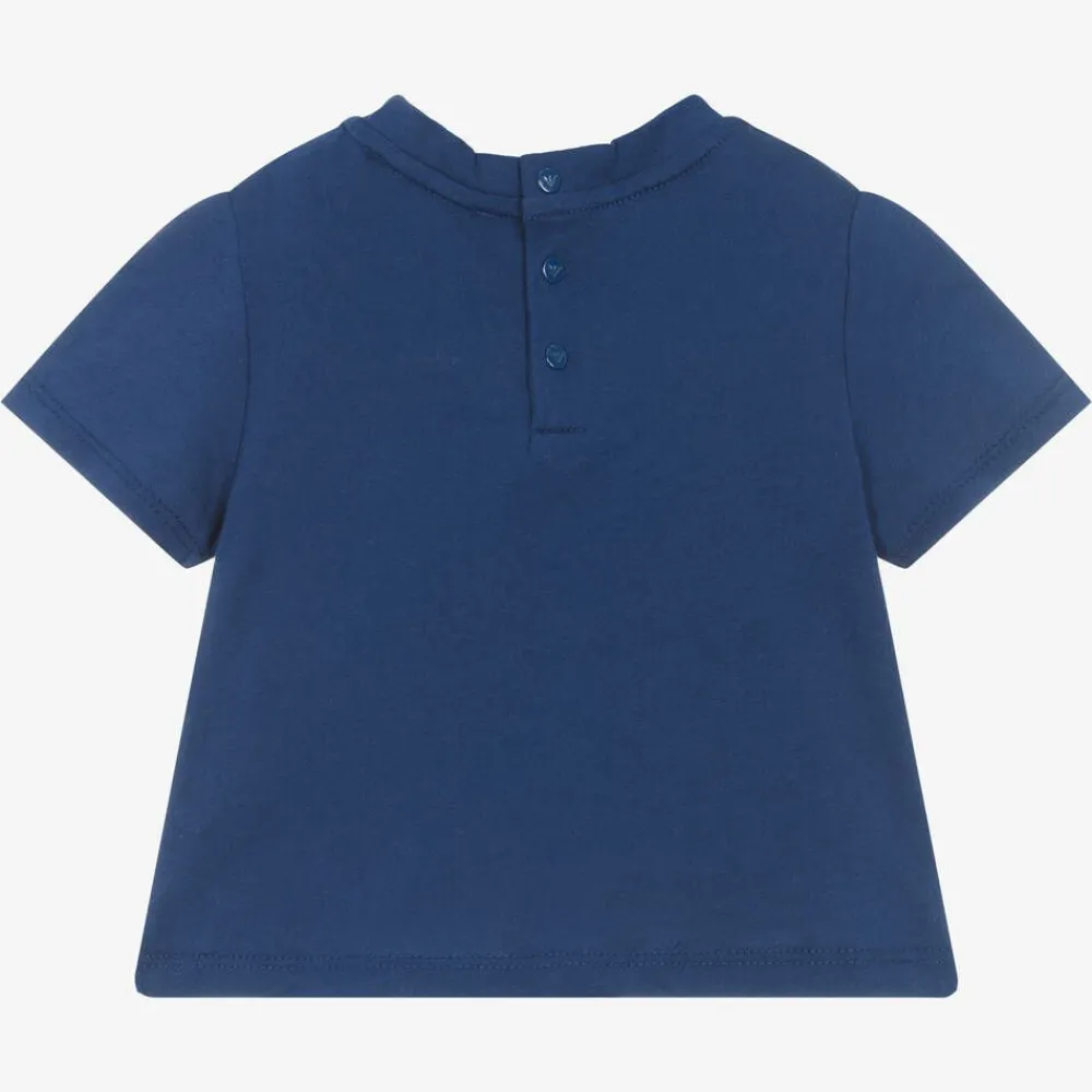 Emporio Armani Tops*Boys Blue Cotton T-Shirt