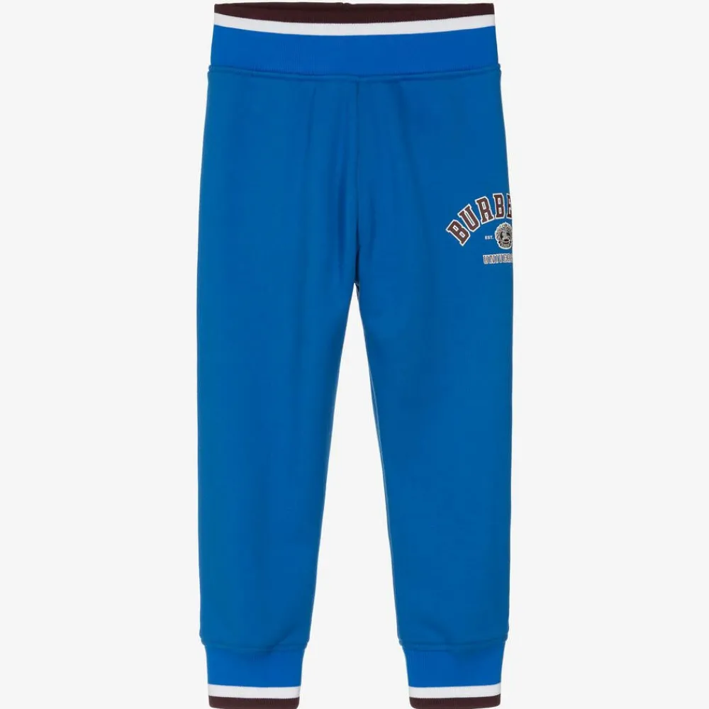 Burberry Trousers*Boys Blue Cotton Varsity Joggers