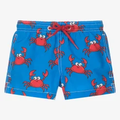 MC2 Saint Barth Swimwear*Boys Blue Crab Print Swim Shorts