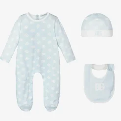 Dolce amp; Gabbana Gifts|Babysuits*Boys Blue DG Babysuit Set