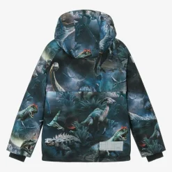 Molo Snowwear*Boys Blue Dinosaur Ski Jacket