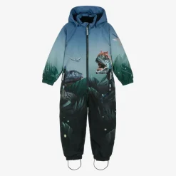Molo Snowwear*Boys Blue Dinosaur Snowsuit