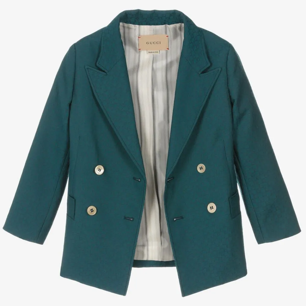 Gucci Coats & Jackets*Boys Blue Double-Breasted Blazer