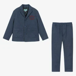 KENZO KIDS Suits*Boys Blue Eiffel Tower Denim Suit