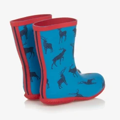 Hatley Rain Boots|Rain Boots*Boys Blue Elk Print Rain Boots
