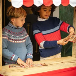Dr. Kid Tops*Boys Blue Fair Isle Jumper & Hat Set