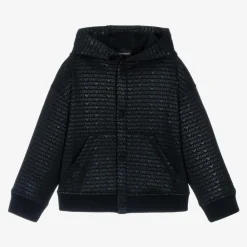 Emporio Armani Tops*Boys Blue Hooded Jersey Cardigan