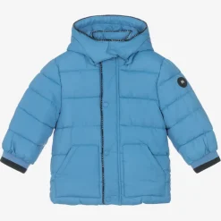 Mayoral Coats & Jackets*Boys Blue Hooded Puffer Coat