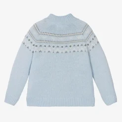 Patachou Tops*Boys Blue Knitted Fair Isle Sweater