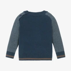Dr. Kid Tops*Boys Blue Knitted Teddy Bear Sweater