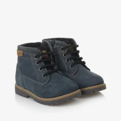 Mayoral Boots|Boots*Boys Blue Leather Lace-Up Boots