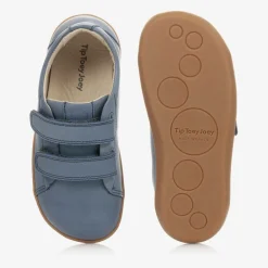 Tip Toey Joey Trainers|Trainers*Boys Blue Leather Velcro Trainers
