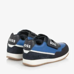 BOSS Trainers|Trainers*Boys Blue Leather Velcro Trainers