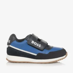 BOSS Trainers|Trainers*Boys Blue Leather Velcro Trainers