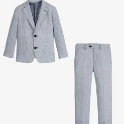Romano Suits*Boys Blue Linen & Cotton Suit