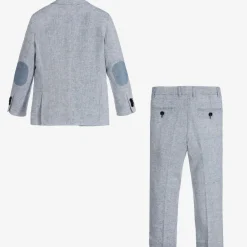Romano Suits*Boys Blue Linen & Cotton Suit
