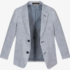 Romano Suits*Boys Blue Linen & Cotton Suit