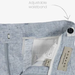 Romano Suits*Boys Blue Linen & Cotton Suit