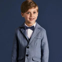 Beatrice amp; George Suits*Boys Blue Linen Waistcoat Suit