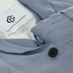 Beatrice amp; George Suits*Boys Blue Linen Waistcoat Suit