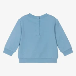 Carrément Beau Tops*Boys Blue Organic Cotton Fox Sweatshirt