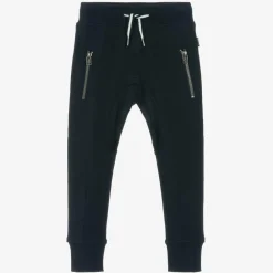 Molo Trousers*Boys Blue Organic Cotton Jersey Joggers Darknavy