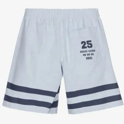 Gucci Shorts*Boys Blue Oxford Cotton Shorts