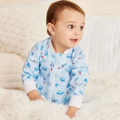 Kissy Kissy Gifts|Babysuits*Boys Blue Pima Cotton Galaxy Babygrow