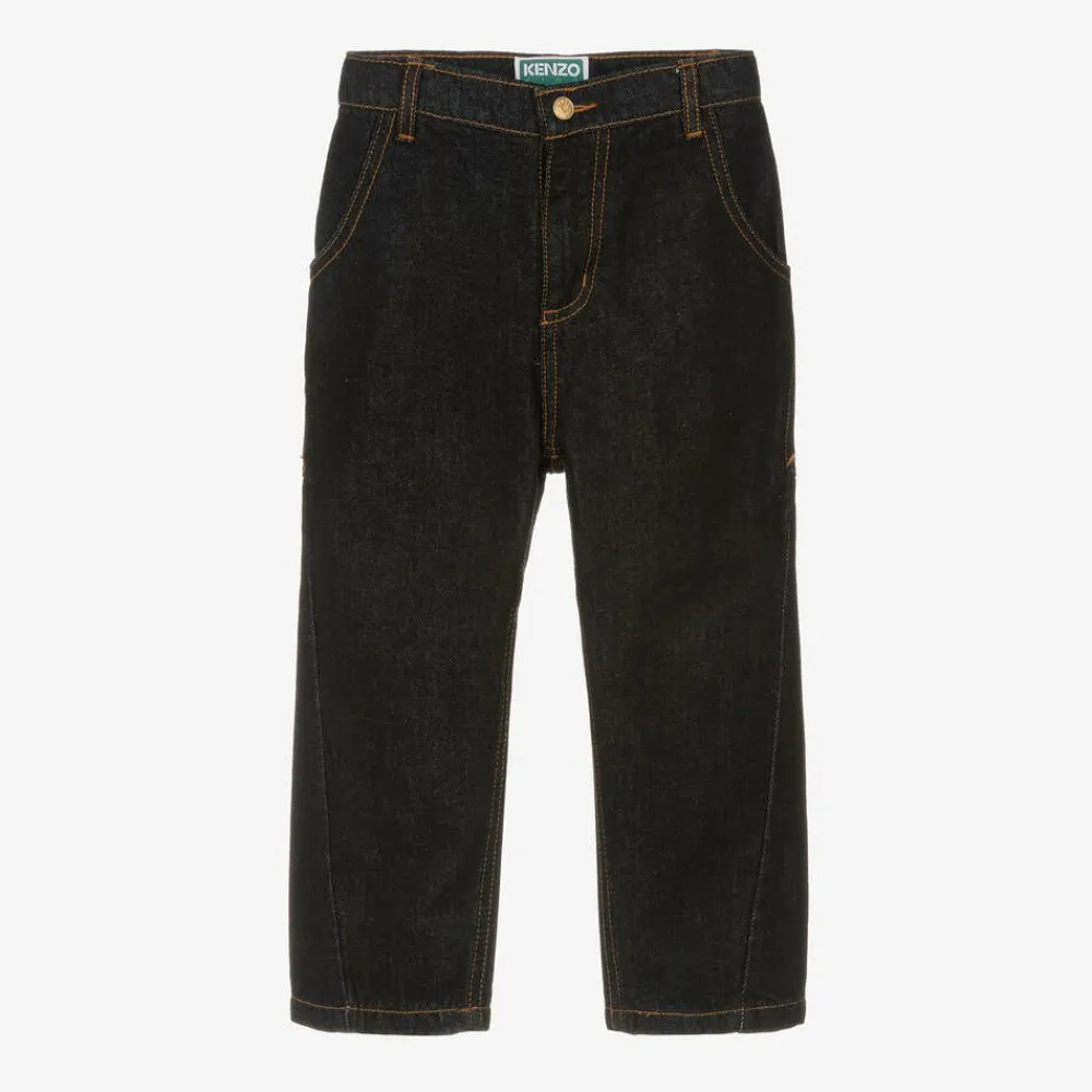 KENZO KIDS Trousers*Boys Blue Relaxed Fit Denim Jeans