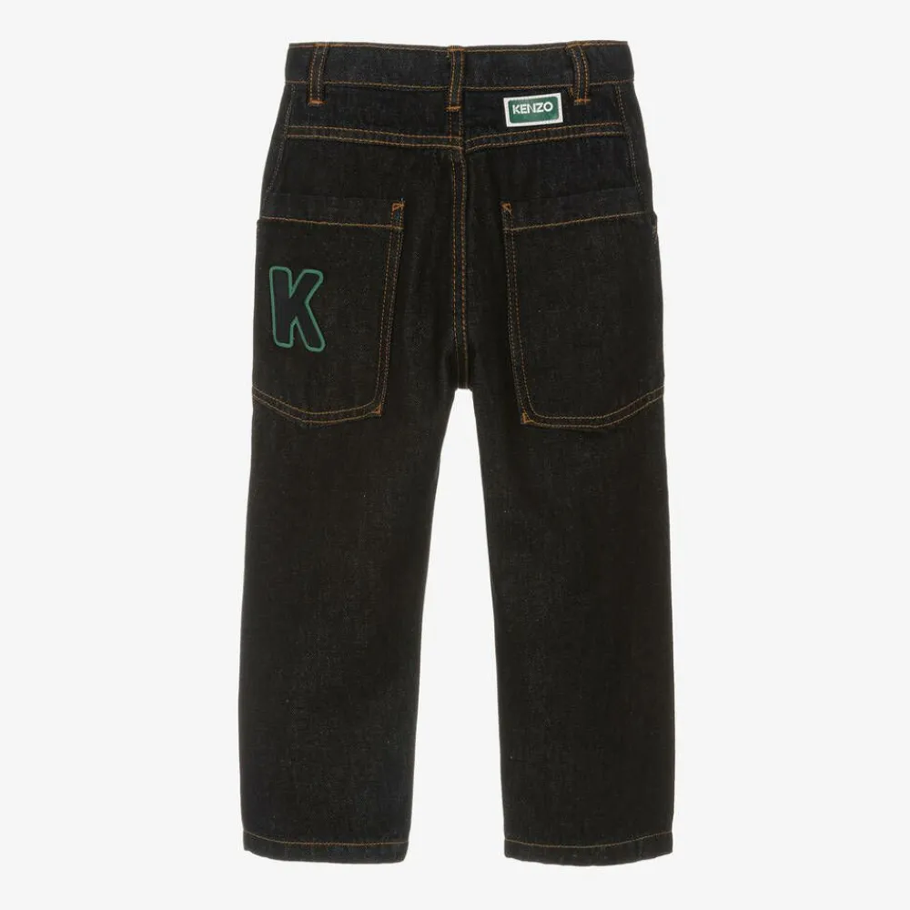 KENZO KIDS Trousers*Boys Blue Relaxed Fit Denim Jeans