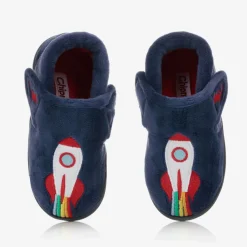 Chipmunks Slippers|Slippers*Boys Blue Rocket Velcro Slippers