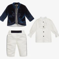 Andreeatex Suits*Boys Blue Satin & Velvet Suit