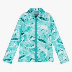 Vilebrequin Swimwear*Boys Blue Shark Print Swim Top (UPF50+)