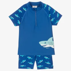 Playshoes Swimwear*Boys Blue Shark Swim Shorts Set (UPF50+)
