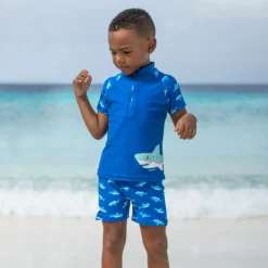 Playshoes Swimwear*Boys Blue Shark Swim Shorts Set (UPF50+)