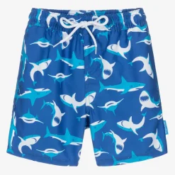 Playshoes Swimwear*Boys Blue Sharks Swim Shorts (UPF50+)