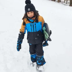Deux par Deux Snowwear*Boys Blue Storm Print Snowsuit & Snood Set