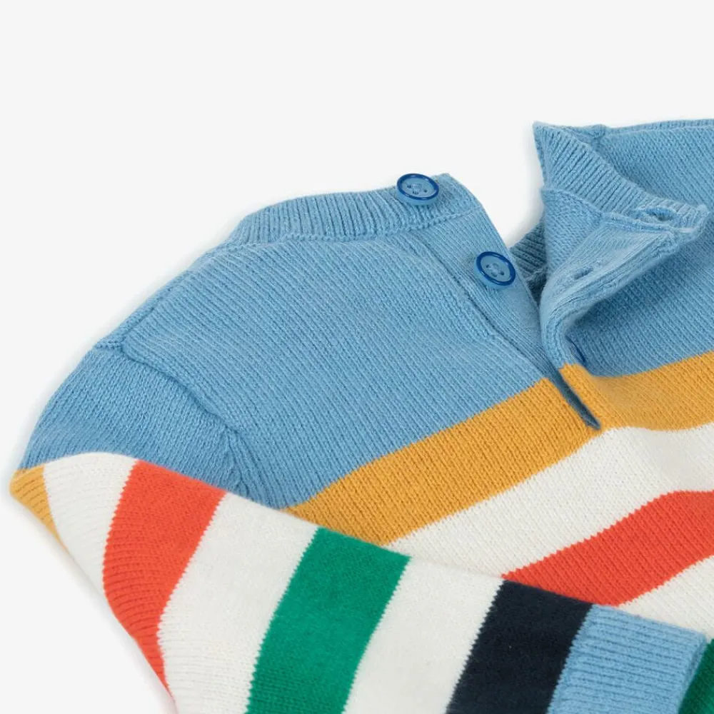 Carrément Beau Tops*Boys Blue Striped Cotton Jumper