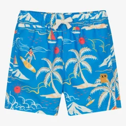 Rock Your Baby Swimwear*Boys Blue Surfing Print Swim Shorts