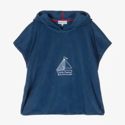 Mitty James Towels & Robes*Boys Blue Towelling Boat Logo Poncho