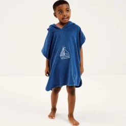 Mitty James Towels & Robes*Boys Blue Towelling Boat Logo Poncho