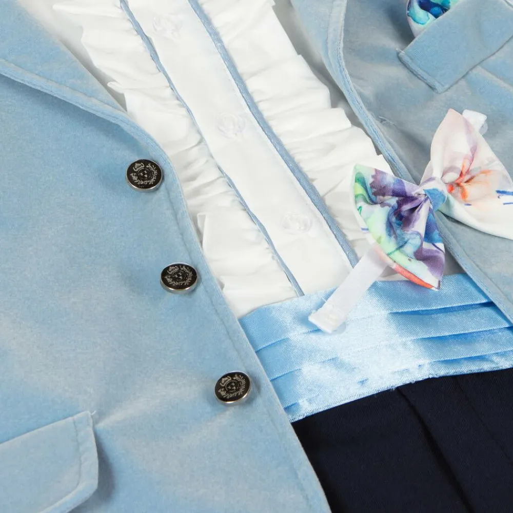Andreeatex Suits|Suits*Boys Blue Velour Suit