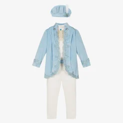 Andreeatex Suits|Suits*Boys Blue Velvet & Satin Suit